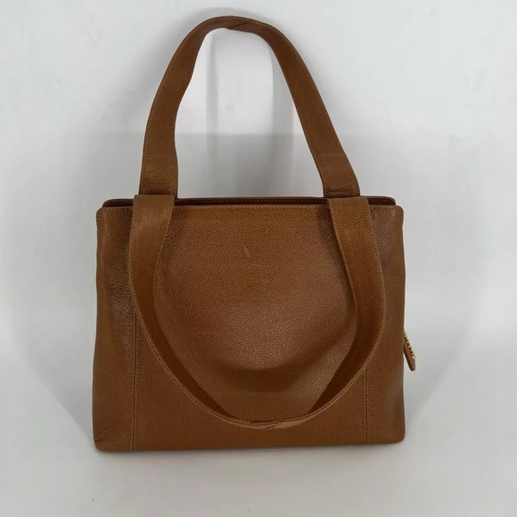 Vintage 90’s Chanel Caviar Leather Pebbled Logo Embossed Stitch Shoulder Bag Y2K - Picture 8 of 16